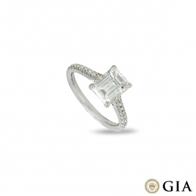 Platinum Emerald Cut Diamond Ring 2.01ct E/SI1 Platinum Emerald Cut Diamond Ring 2.01ct E/SI1